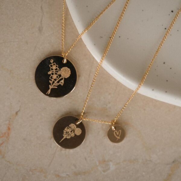 Ketting goud geboortebloemen 2 kettingen